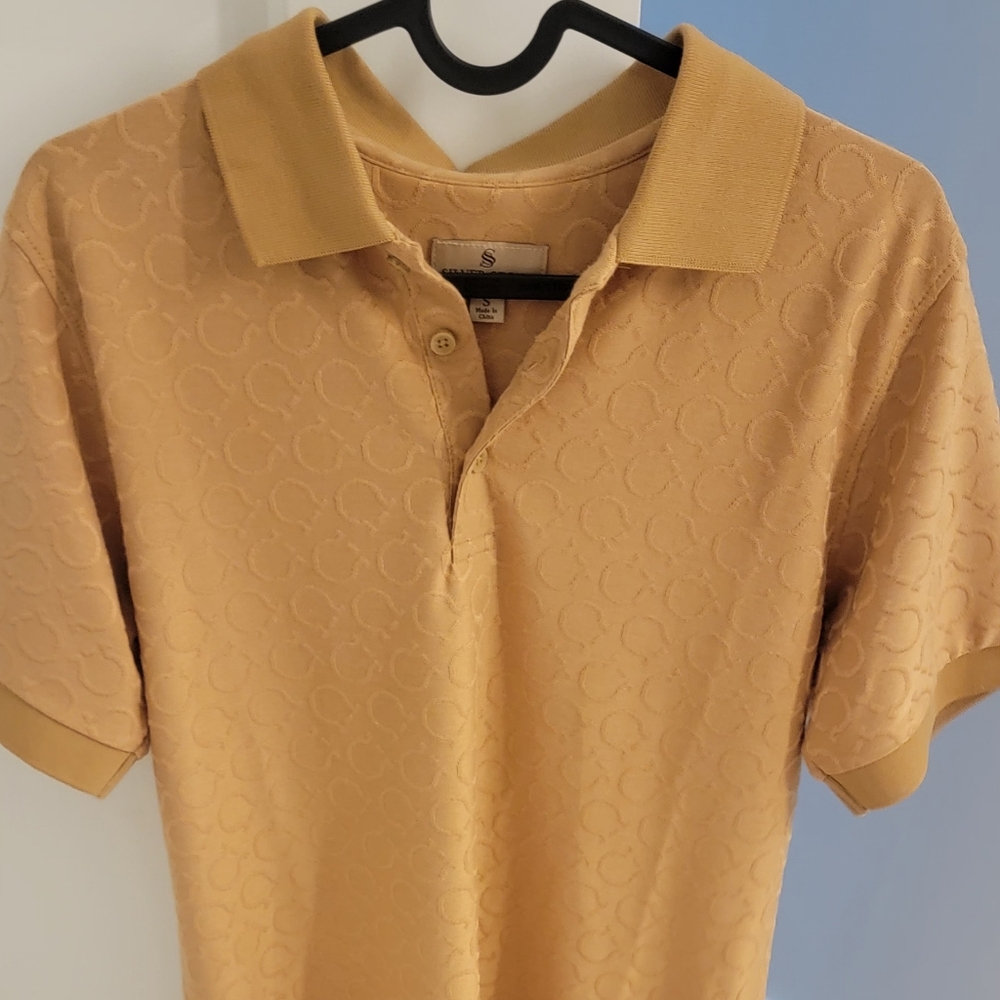 Silver Stone Mens Gold Polo Shirt